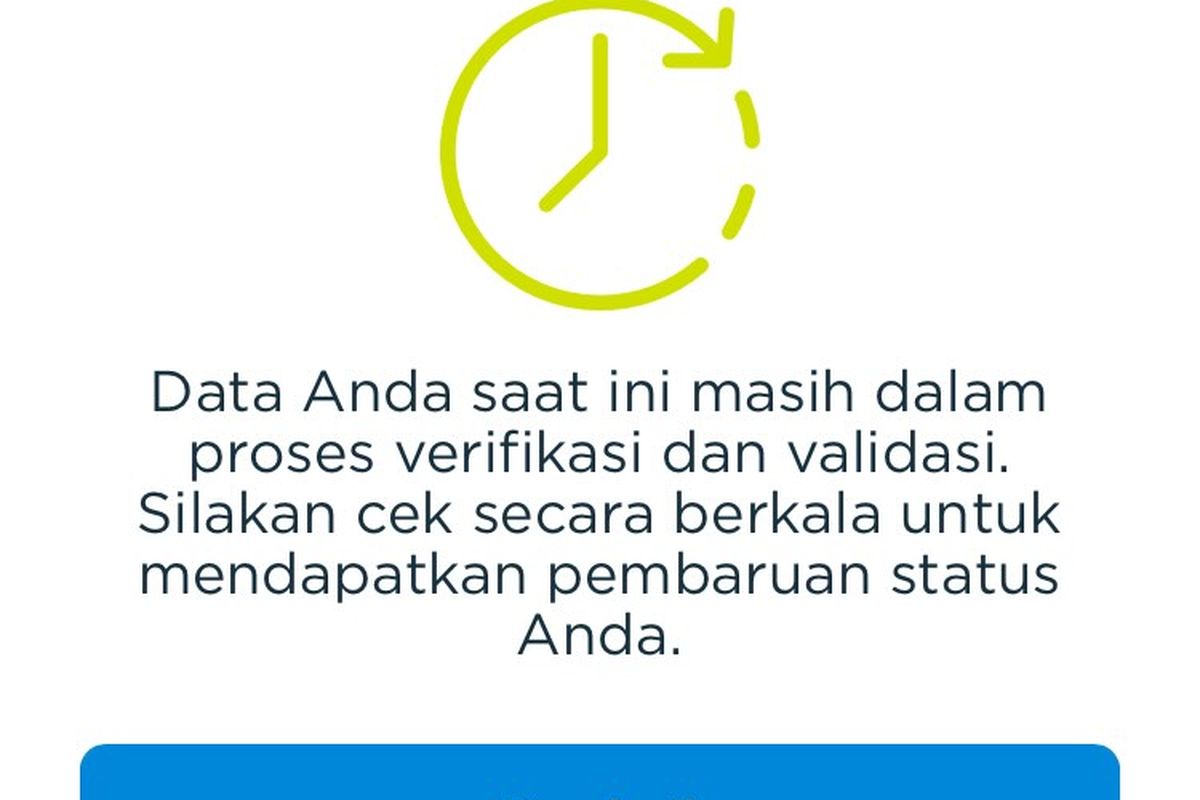 ilustrasi tangkapan layar status BSU masih dalam proses verifikasi dan validasi.