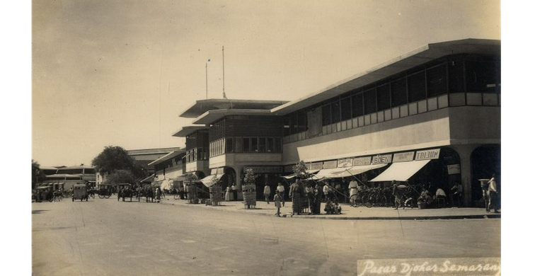 Foto Pasar Djohar Semarang tahun 1938