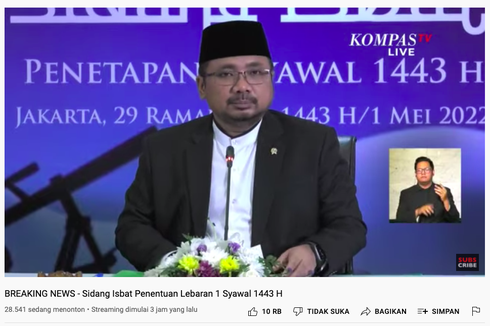 Lebaran Dipastikan Besok, Menag: Seluruh Umat Islam di Indonesia Bisa Merasakan Idul Fitri Bersama-sama