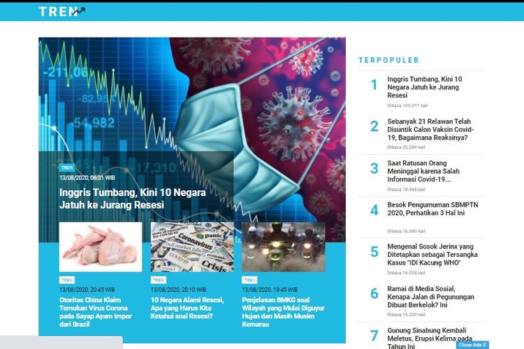 Berita populer di laman Tren sepanjang Kamis (13/8/2020) hingga Jumat (14/8/2020) pagi.