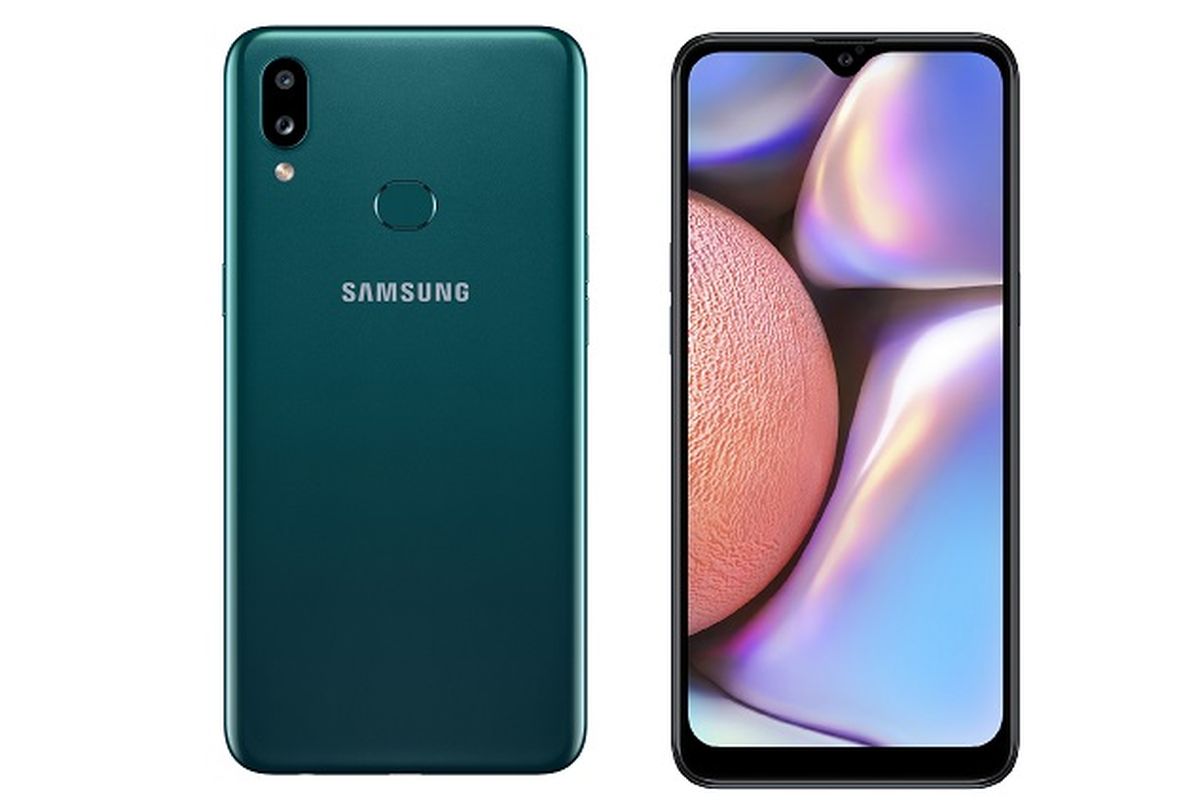 Bagian punggung dan depan Galaxy A10s