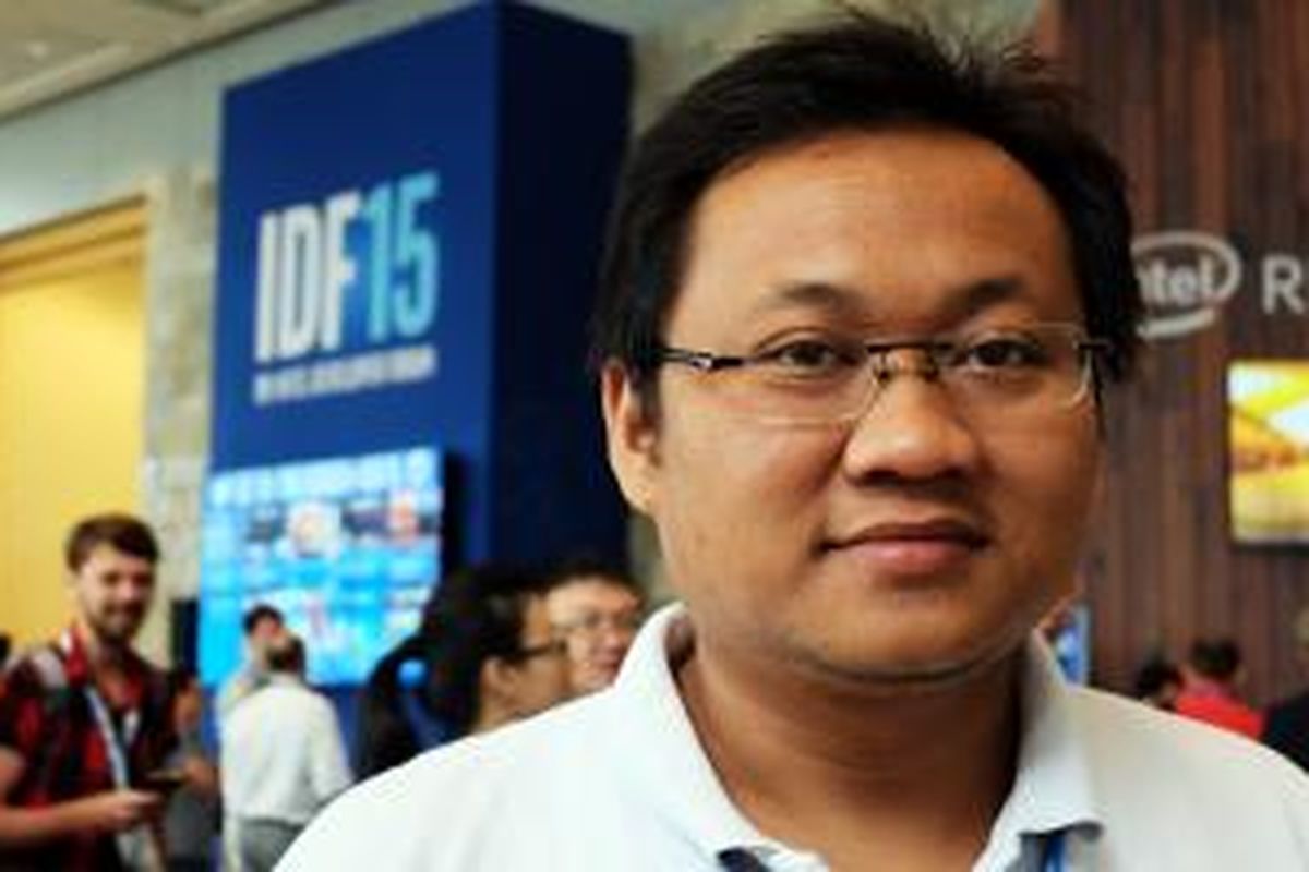 Aulia Faqih, satu-satunya developer dari Indonesia yang menerima penghargaan Intel Black Belt Developer di San Francisco, Rabu (19/8/2015).