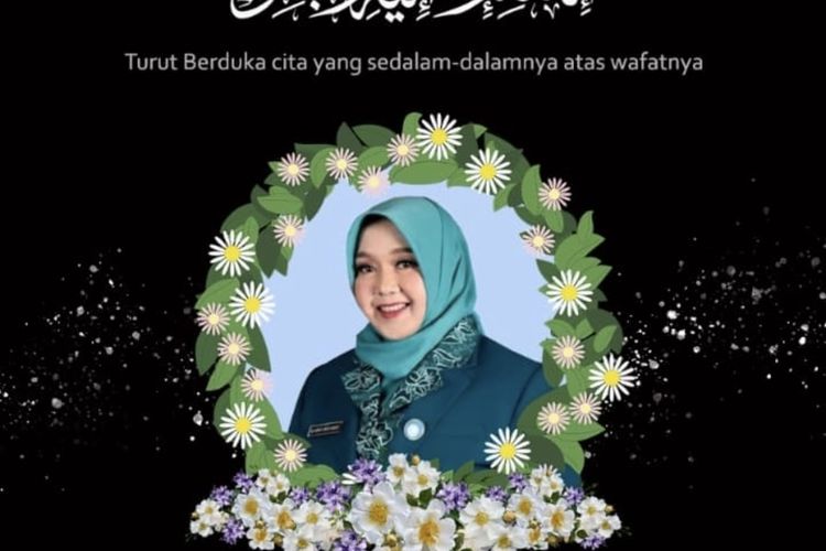 Poster ucapan belasungkawa Pemerintah Kabupaten Malang atas meninggalnya Istri Walikota Malang, Hj. Hanik Andriani Wahyu Hidayat
