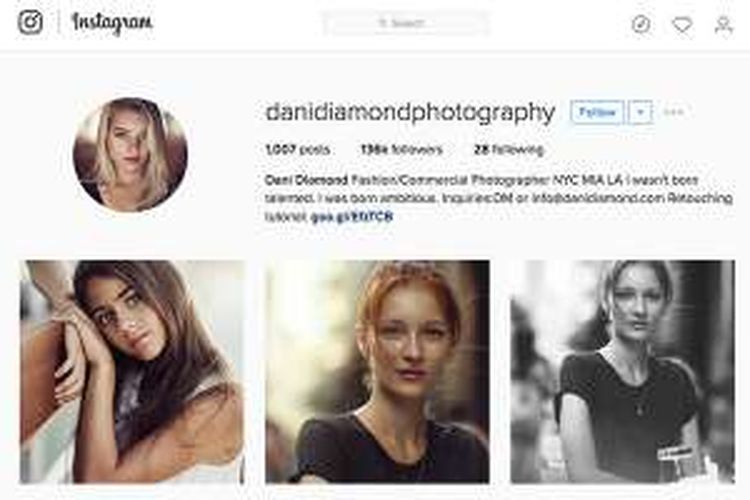 Akun Instagram milik Dani Diamond yang sempat dihapus tanpa peringatan ataupun penjelasan. 
