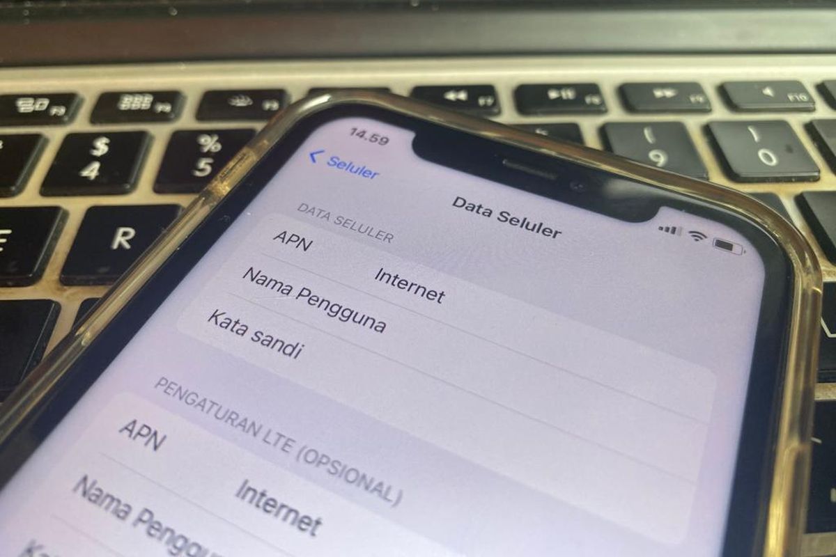 Ilustrasi APN (Access Point Name) di ponsel.