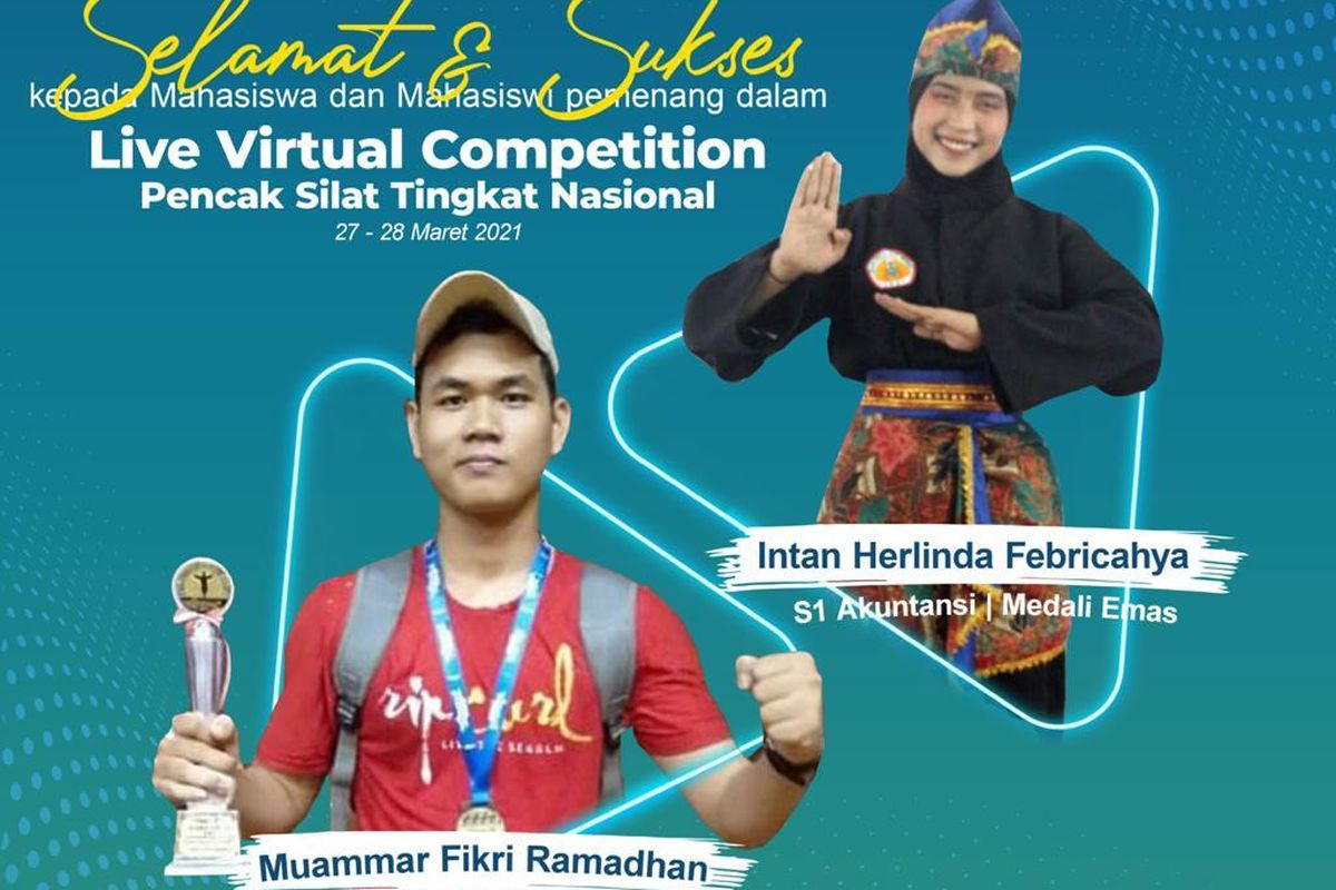 Kontingen pesilat dari Universitas Muhammadiyah Prof DR HAMKA, kembali mengukir prestasi dengan menyabet medali emas dan medali perak di ajang Virtual Competition Pencak Silat Tingkat Nasional, 27-28 Maret 2021.