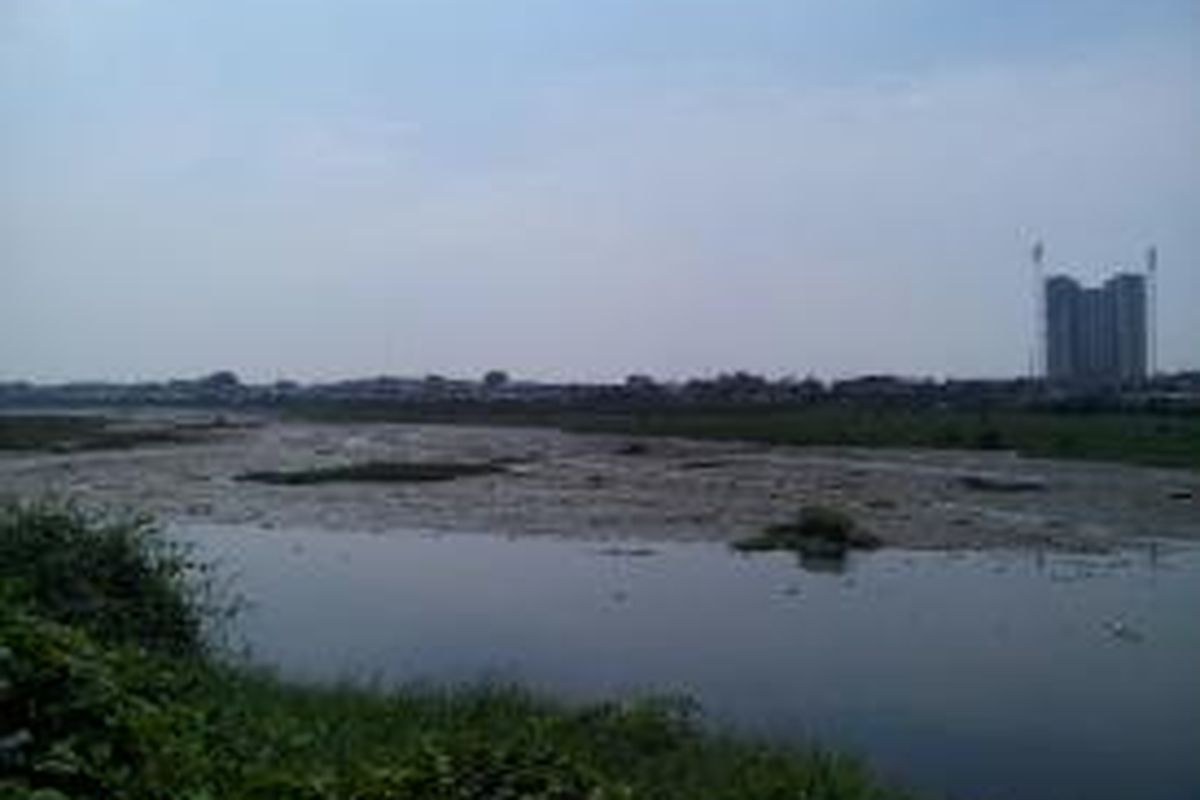 Sampah di Waduk Pluit, Jakarta Barat.