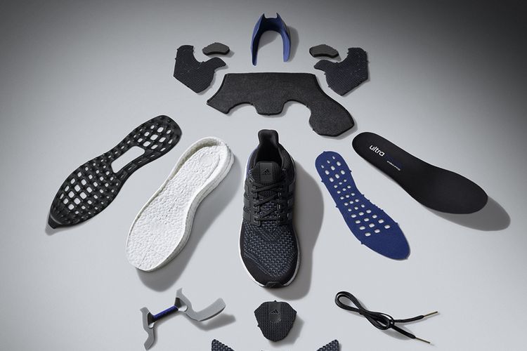 Bagian-bagian sepatu lari Adidas Ultra Boost