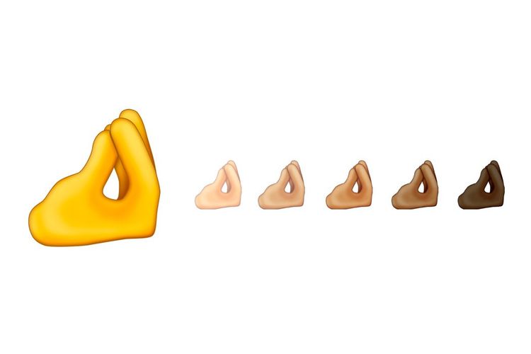 Emoji tangan kuncup atau jari kuncup.