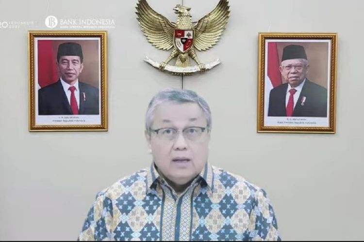 Gubernur Bank Indonesia (BI) Perry Warjiyo saat konferensi pers hasil Rapat Dewan Gubernur BI periode Oktober 2022, Kamis (20/10/2022).