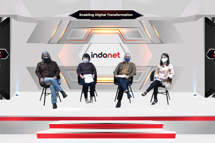 Pemaparan kinerja PT Indointernet Tbk (Indonet) secara virtual di Jakarta, Senin (28/6/2021).