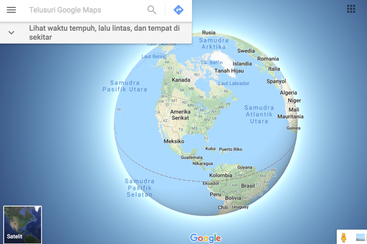 Google Maps tampilkan bumi bulat.
