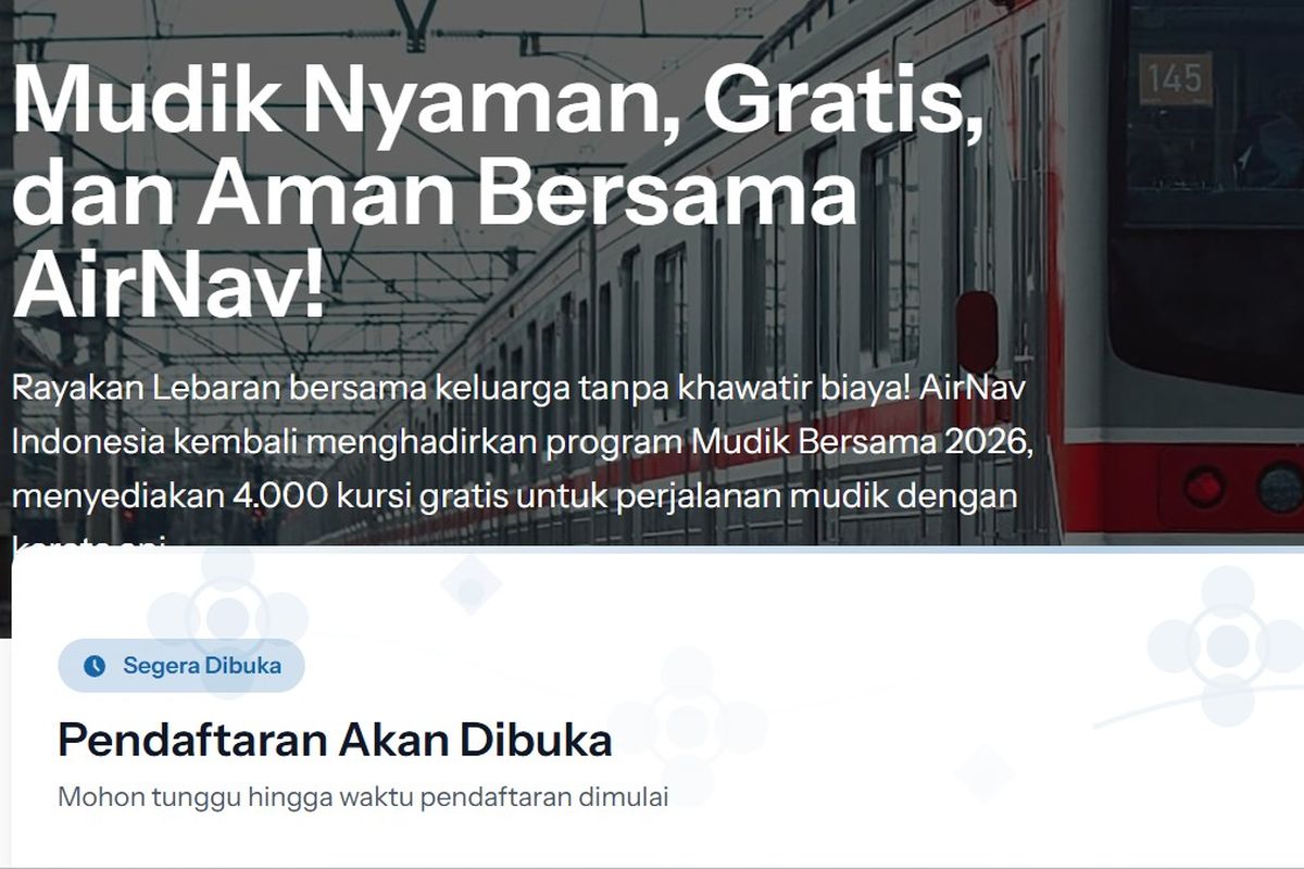 Mudik Gratis 2026 AirNav Tahap II Segera Dibuka, Cek Cara Daftar, Rute, dan Syaratnya di Sini