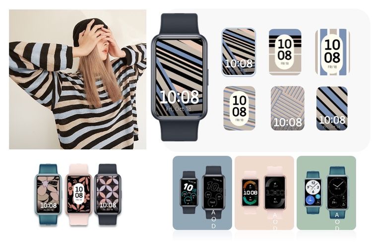 Watch Face Huawei Watch Fit SE bisa disesuaikan dengan motif pakaian yang digunakan