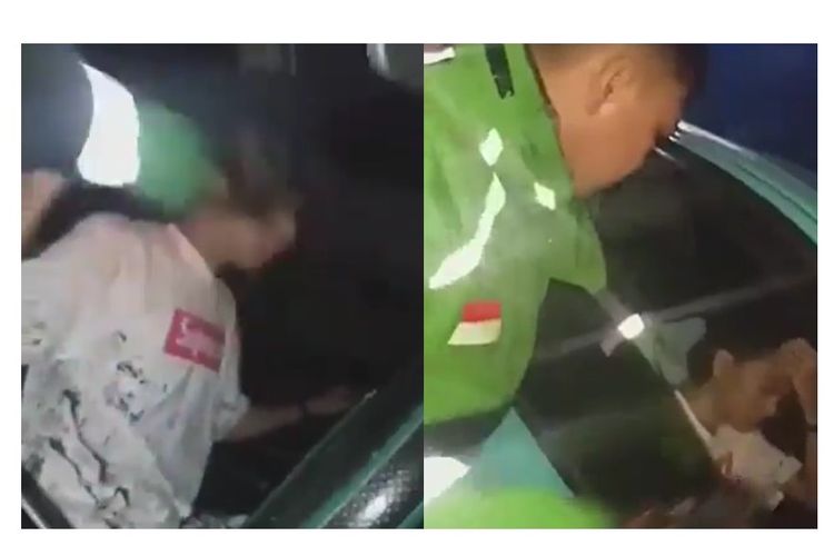 Sebuah video memperlihatkan mitra ojek online tengah memukul seorang pemuda di dalam mobil yang diduga pelaku order fiktif beredar di media sosial, Senin (9/12/2019)