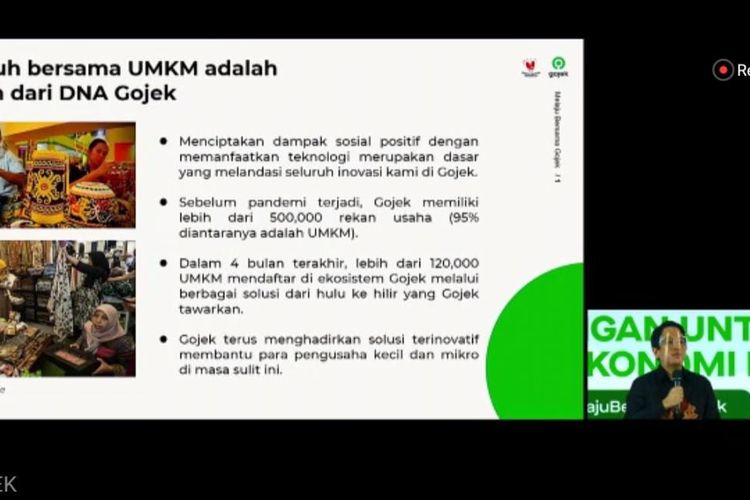 Co-CEO Gojek Andre Soelistyo dalam diskusi virtual Gojek, Senin (10/8/2020). (Tangkapan Layar)