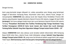 Warga Kampung Rawa Tolak Rencana Sekolah Jadi Lokasi Isolasi Pasien Covid-19