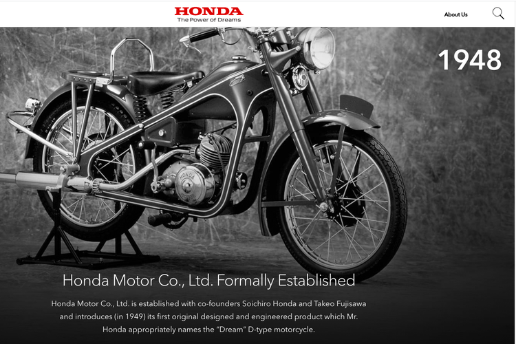 Sepeda motor pertama yang diproduksi Honda pada 1948