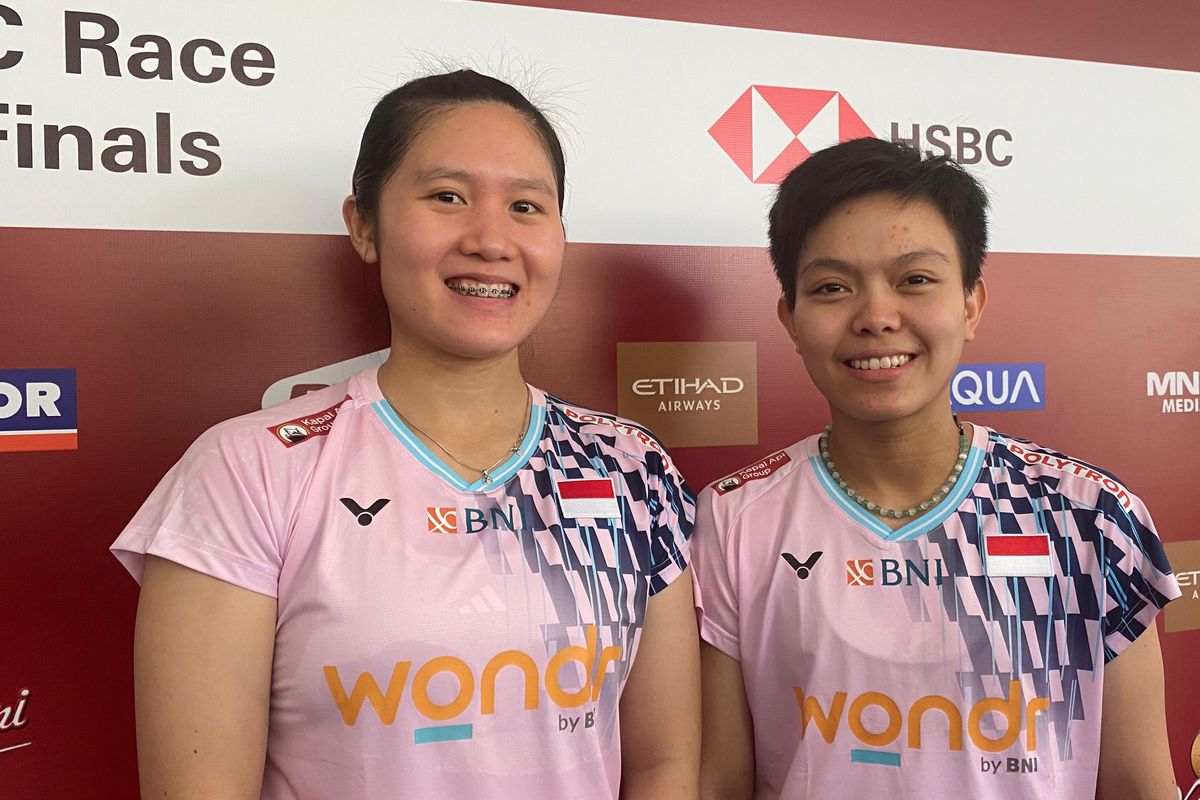 Lanny Tria Mayasari dan Siti Fadia Silva Ramadhanti saat ditemui di mixed zone Indonesia Open 2025 pada Rabu (5/6/2025).