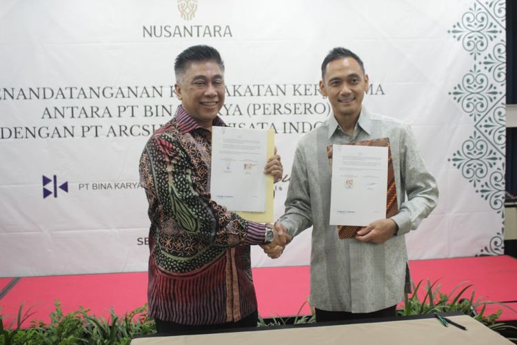 PT ARCS House Wisata Indonesia (Jambuluwuk) meneken kesepakatan dengan PT Bina Karya terkait pembangunan hotel dan resort di IKN, Selasa (27/6/2023).