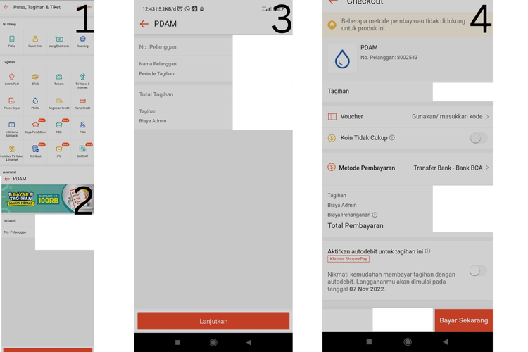 cara membayar PDAM di Shopee