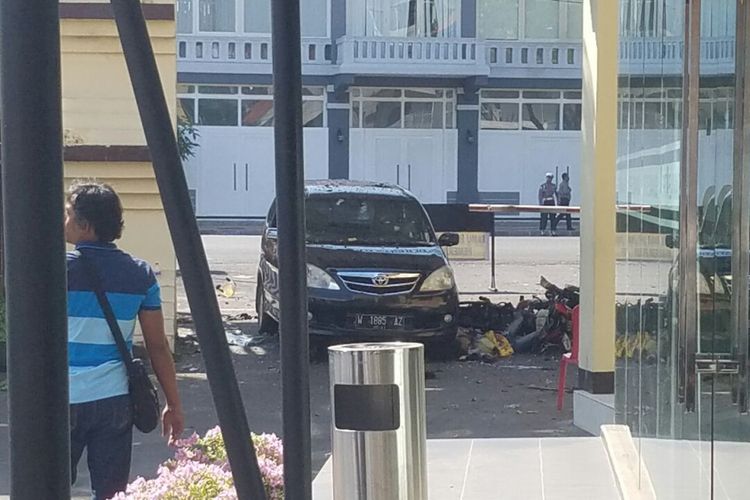 Bom meledak di Polrestabes Surabaya, Jawa Timur, Senin (14/5/2018) pagi.