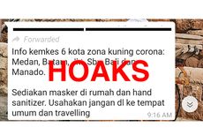 [HOAKS] 6 Kota di Indonesia Masuk Zona Kuning Virus Corona