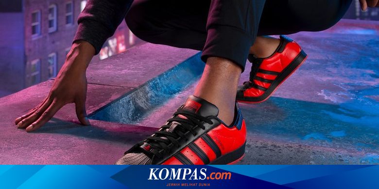 Bertema Spider Man Adidas Superstar Dibalut Warna Merah dan Hitam