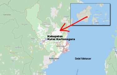 Wilayah Kabupaten Kutai Kartanegara di Kalimantan Timur.