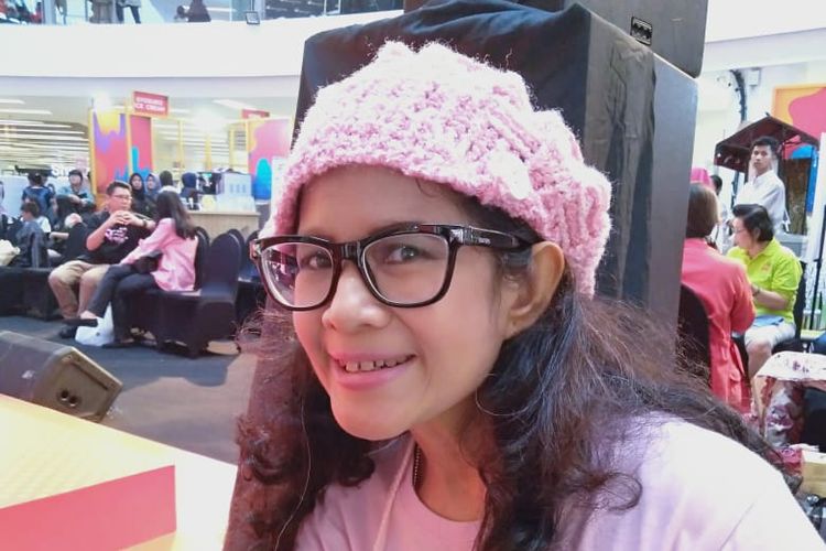 Rika Marwadi saat ditemui dalam acara Kualitas Hidup dengan Kanker Payudara oleh Knitted Knockers Indonesia di Mal Ciputra Jakarta, Sabtu (26/10/2019)