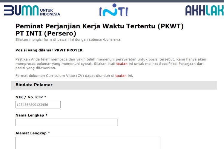Ilustrasi lowongan kerja BUMN PT Industri Telekomunikasi Indonesia (Persero) atau INTI.