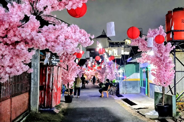 Gang di Bandar Lampung Disulap Jadi Kampung Sakura Jelang HUT Ke-81 RI