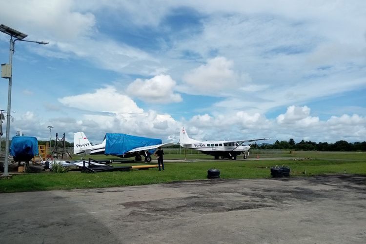 Sejumlah pesawat Susi Air yang terparkir di halaman kiri Hanggar Malinau.