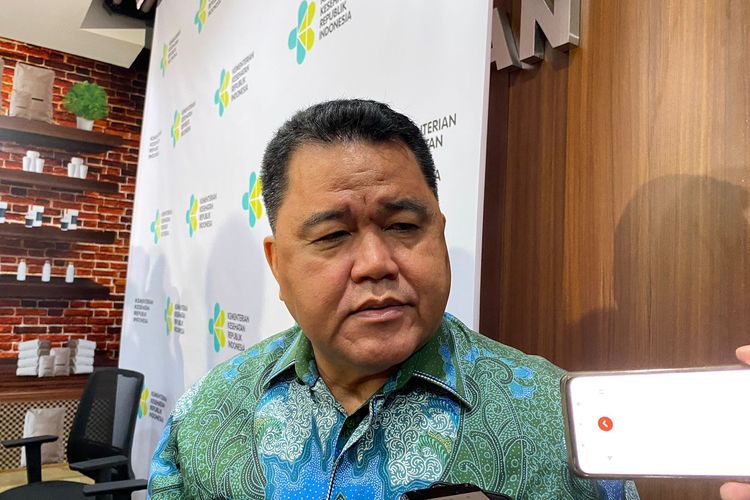 Direktur Jenderal Pencegahan dan Pengendalian Penyakit Kementerian Kesehatan (Kemenkes), Maxi Rein Rondonuwu dalam konferensi pers di Gedung Kemenkes, Jakarta Selatan, Senin (28/8/2023). 