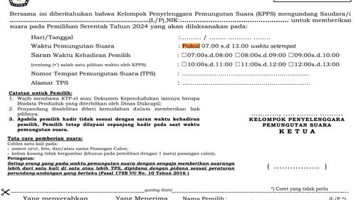 Belum Mendapat Undangan Pilkada 2024, Apa Bisa Mencoblos di TPS?