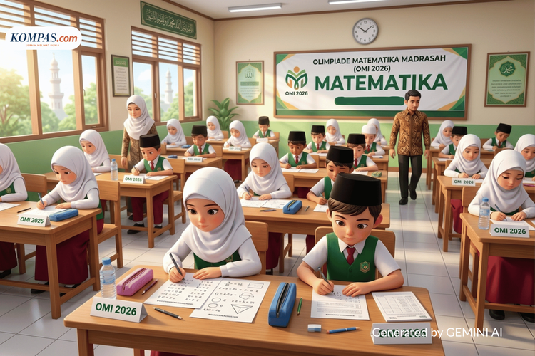 50 Soal OMI Matematika MI 2026 dan Kunci Jawaban, Cocok untuk Latihan
