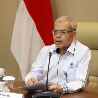 Sekretaris Jenderal (Sekjen) Kemenaker Cris Kuntadi saat memaparkan data informasi lowongan kerja sejak Januari hingga Agustus 2025.