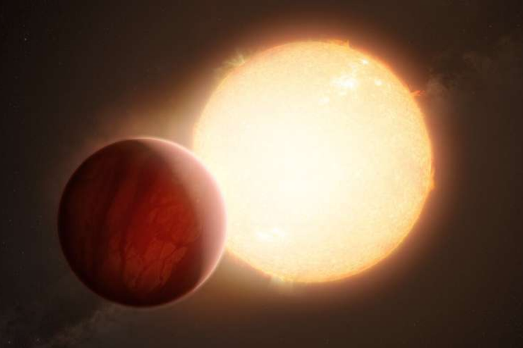 Ilustrasi exoplanet yang mengorbit dekat bintangnya