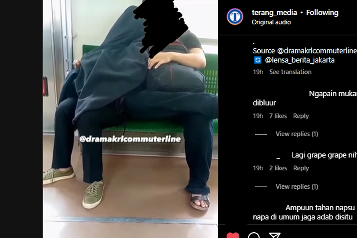 Video viral pasangan diduga mesum di KRL