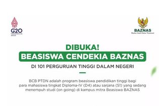 Beasiswa Baznas bagi Mahasiswa D4-S1, Bantuan Rp 2,7 Juta Per Semester