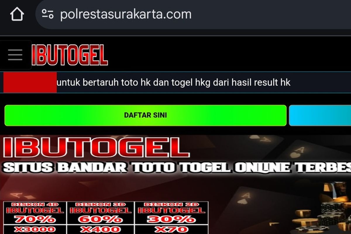 Website Polresta Solo Diduga Diretas, Jadi Situs Judi Online
