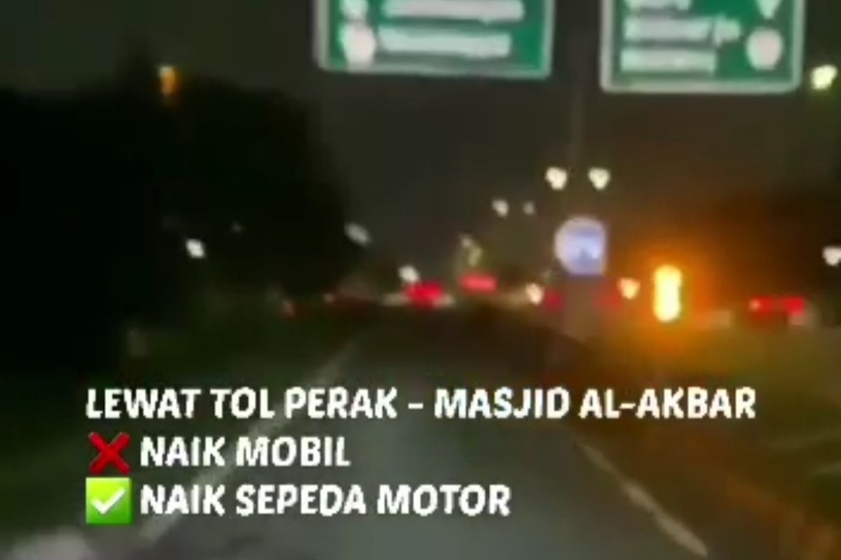 Potongan video viral 2 remaja masuk tol Surabaya dengan motor tanpa helm