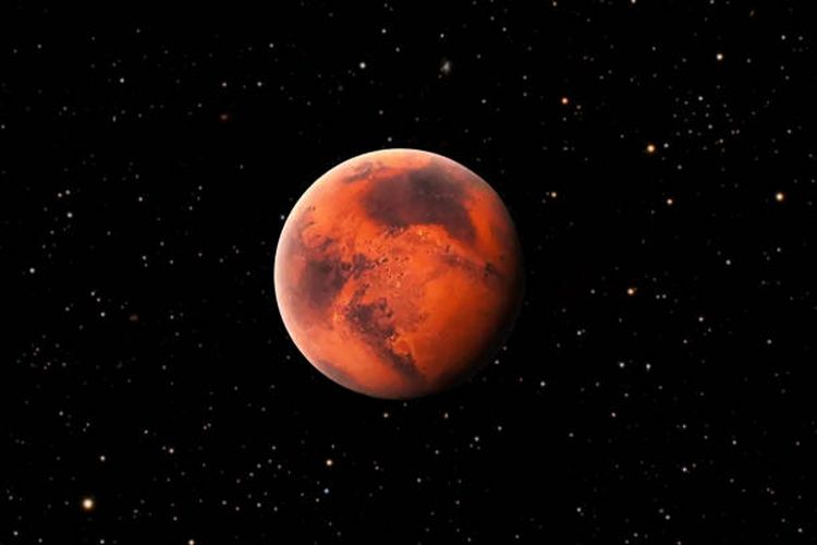 Ilustrasi Planet Merah, julukan dari planet Mars.