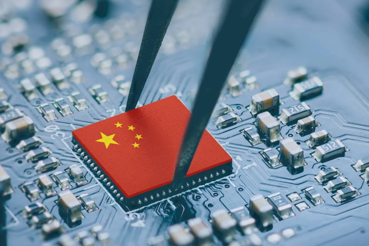 Ilustrasi chip buatan China.
