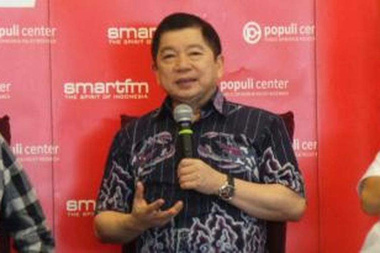 Anggota Dewan Pertimbangan Presiden, Suharso Monoarfa, dalam sebuah diskusi Smart FM, di Jakarta Pusat, Sabtu (26/9/2015).