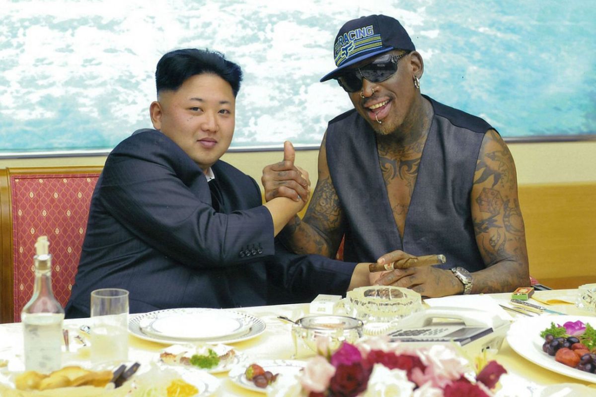 Pemimpin Korea Utara Kim Jong-Un dan mantan bintang NBA Dennis Rodman