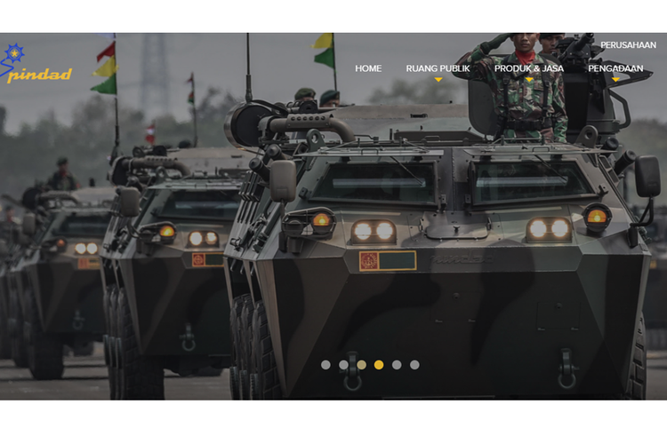 Tangkapan layar laman Pindad.