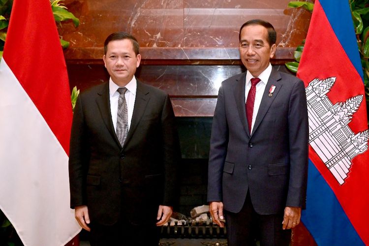 Presiden Joko Widodo bertemu dengan Perdana Menteri (PM) Kamboja Hun Manet di Hotel Park Hyatt, Melbourne, Australia, pada Selasa (5/2/2024).
