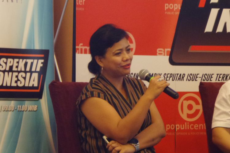 Ahli Tata Hukum Negara, Bivitri Susanti dalam sebuah acara diskusi di Menteng, Jakarta Pusat, Sabtu (18/11/2017).