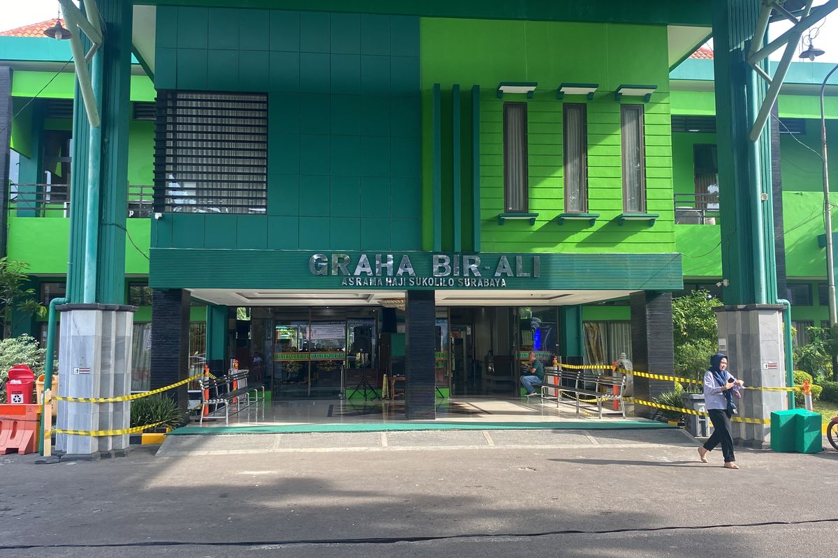 Asrama Haji Embarkasi Surabaya (AHES), lokasi hilangnya jemaah asal Jember, Rabu (22/5/2024).